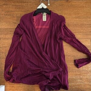 Burberry jersey cotton reversible wrap/open cardigan